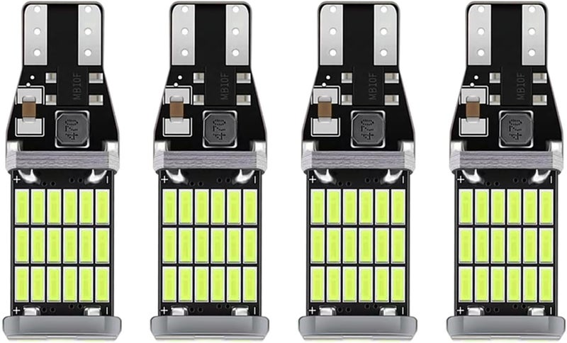 SamWinGear 4PCS 921 LED Reverse Light Bulb T15 T10 912 W16W 4014 45SMD 3rd Brake Light LED Bulb 6000K Error Free 360 Degree Chipsets Bright Backup Daytime Running Lights for Car Truck Cargo(Ice Blue) - Image 1